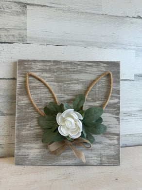 12” Distressed Easter Bunmy Ears Sign