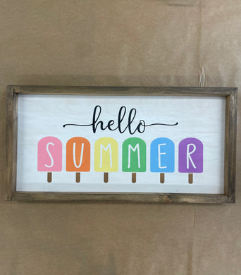 Hello Summer Framed Sign