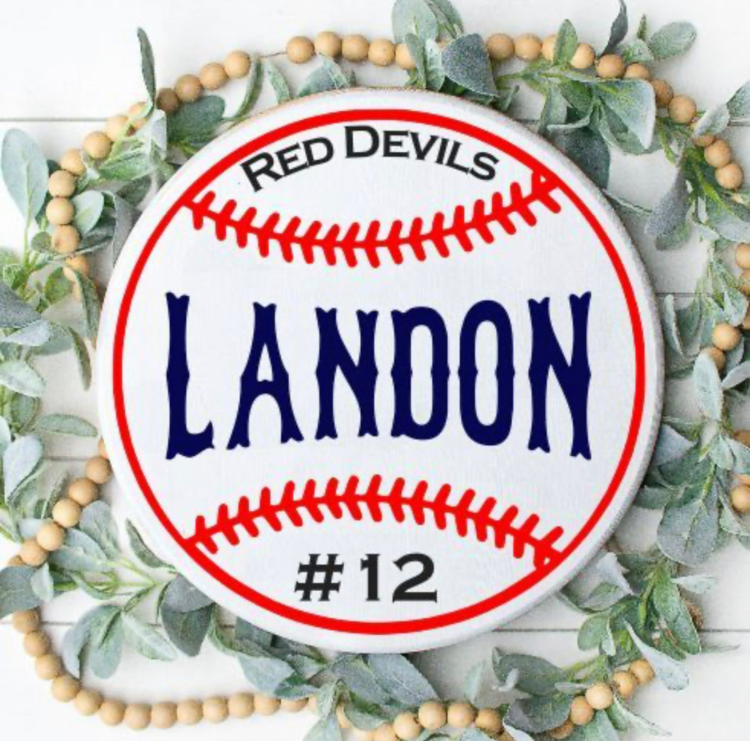 15” Baseball Round with Name