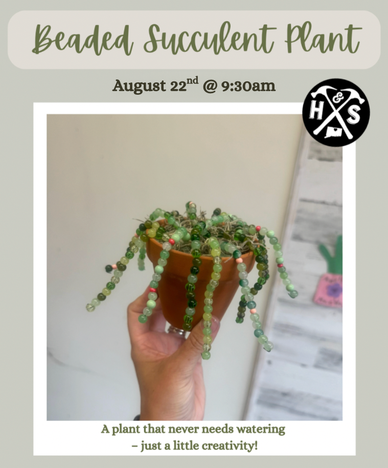 08/22/2026 - Beaded Succulent Pot - 9:30am-11am (Ages 9+)