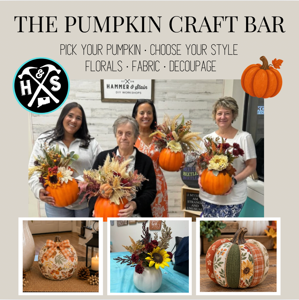 10/01/2026 - The Pumpkin Craft Bar: Florals • Fabric • Decoupage - 6:30pm