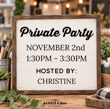 11/02/2026 -Private Party Hosted By Christine - 1:30pm